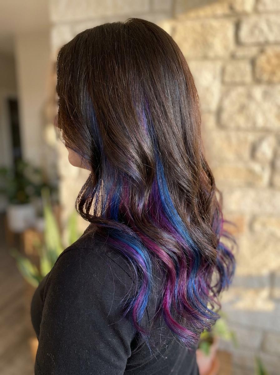 Peekaboo Hair bei langen Haaren - Peekaboo Hair Idee